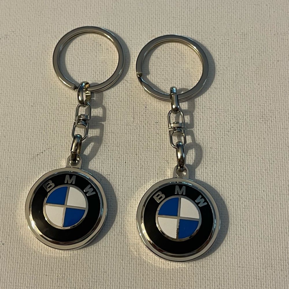 BMW Logo Metal Keychain Set of 2 NWT